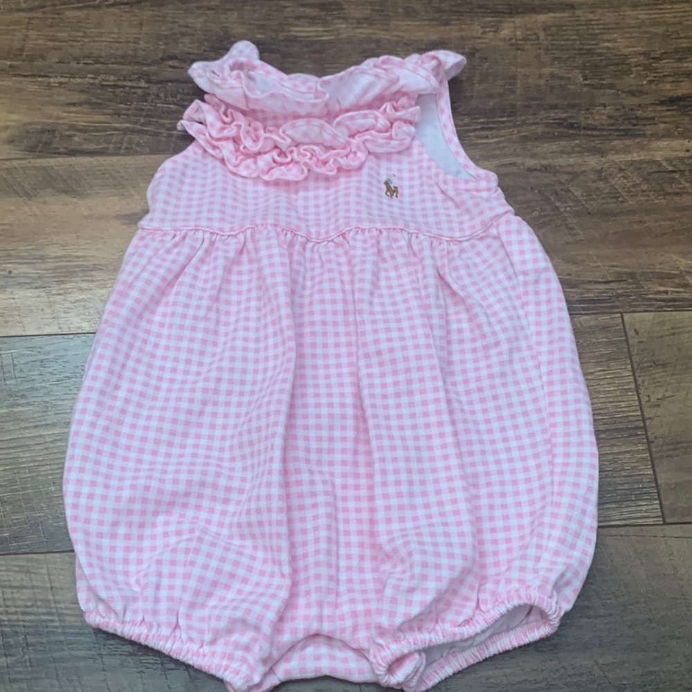 Ralph Lauren pink gingham Oxford Mesh Bubble Shortall. Smoke free/pet free home